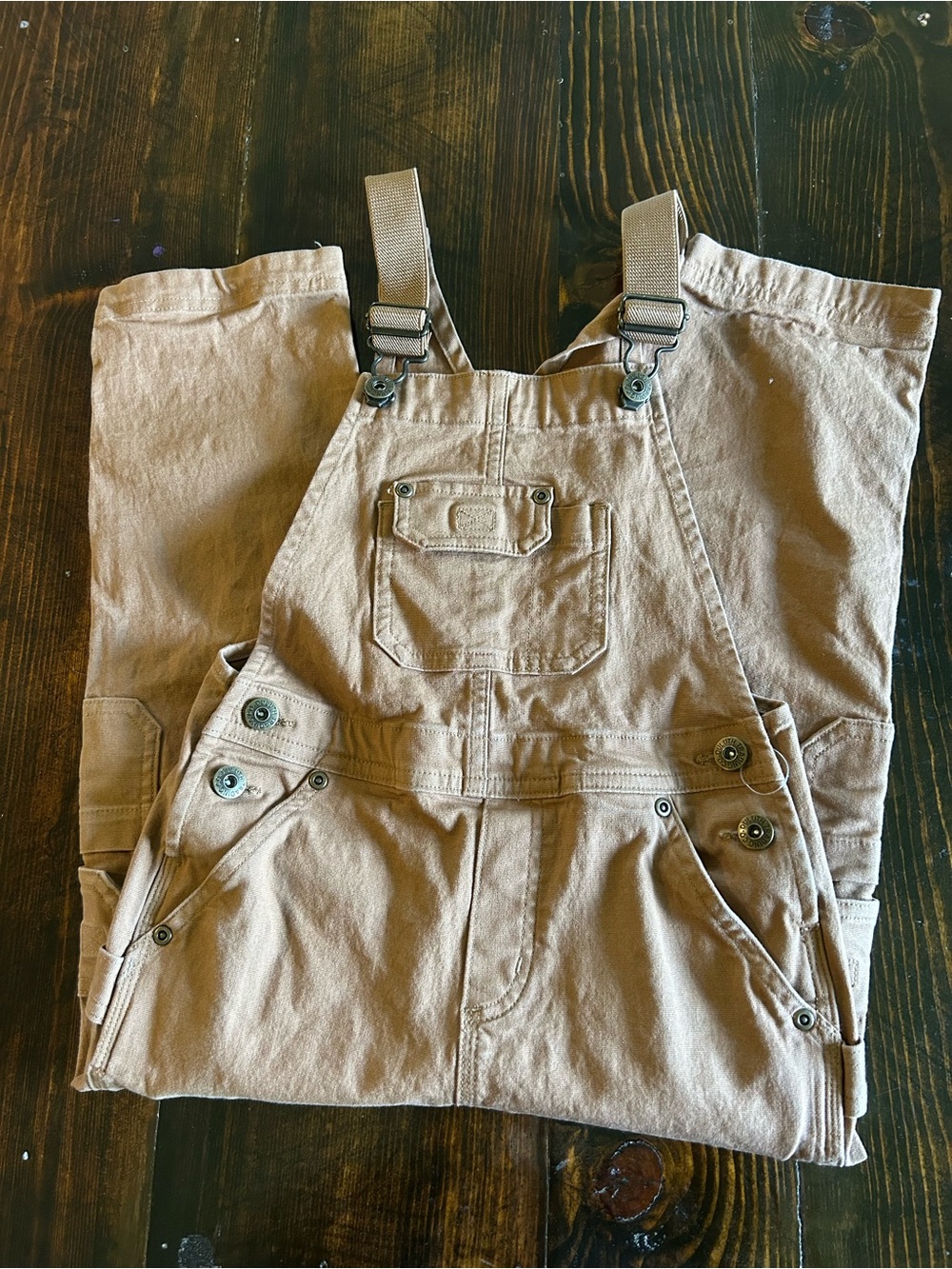 Duluth Trading Co Kids Size 6 Tan Utility Workwear Overalls